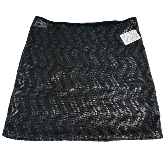 Free People Black Sequin Woman's Mini Skirt NWT Size Small Petite - Picture 1 of 4